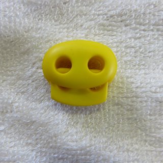 Kordelstopper - 2 Loch - oval 24 mm gelb