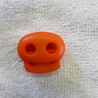 Kordelstopper - 2 Loch - oval 24 mm orange