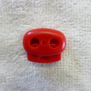 Kordelstopper - 2 Loch - oval 24 mm rot