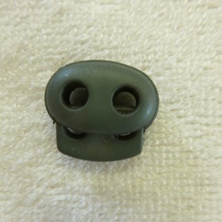 Kordelstopper - 2 Loch - oval 24 mm khaki