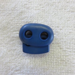Kordelstopper - 2 Loch - oval 24 mm mittelblau