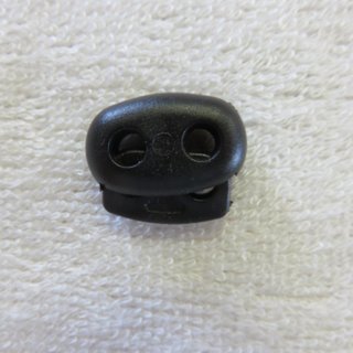 Kordelstopper - 2 Loch - oval 24 mm schwarz