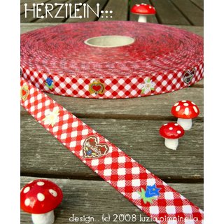 Farbenmix Webband Herzilein - 2 Meter Stck