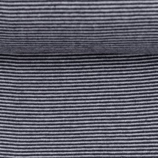 Bündchenware mit feinen Streifen dunkelblau/weiß