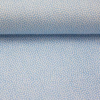 Baumwollstoff Dotty hellblau/wei