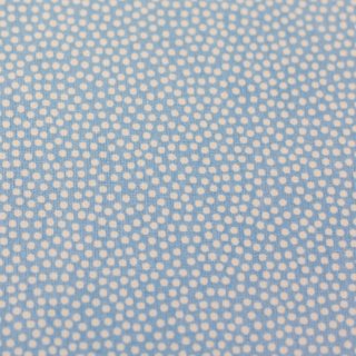 Baumwollstoff Dotty hellblau/wei