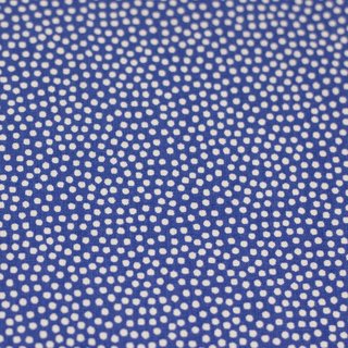 Baumwollstoff Dotty royalblau/wei