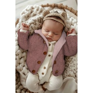 Teddy feiner Boucle mit Fleecercken - Double Face jeans