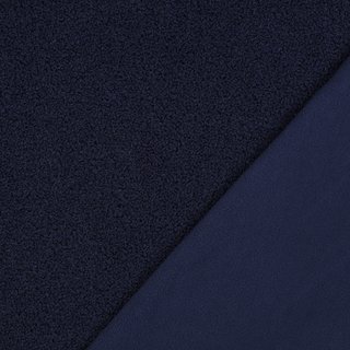 Teddy feiner Boucle mit Fleecercken - Double Face navy
