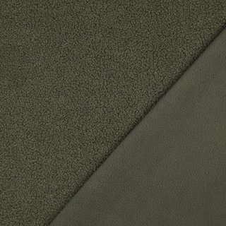 Teddy feiner Boucle mit Fleecercken - Double Face khaki