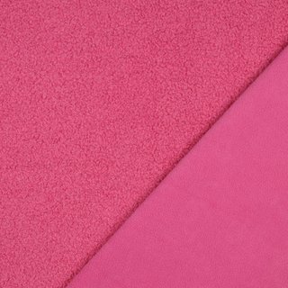 Teddy feiner Boucle mit Fleecercken - Double Face pink