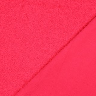 Teddy feiner Boucle mit Fleecercken - Double Face neon pink