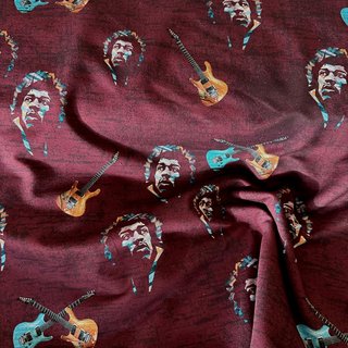 leichter Sweatstoff - Jimi Hendrix - bordeaux