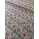 Canvas - Segeltuch - Retro orangefarbene Blumen