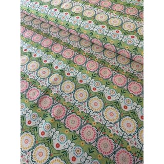 Canvas - Segeltuch - Retro Blumen gr�ngrundig