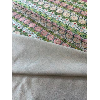 Canvas - Segeltuch - Retro Blumen gr�ngrundig