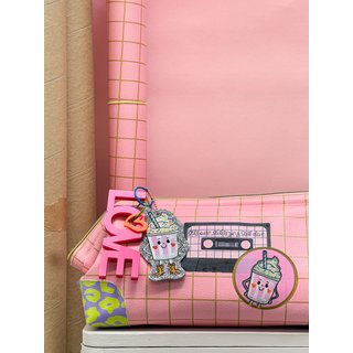 Happy Collection Karo Kunstleder Cherry Picking - rosa/hellbraun