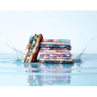 Flowing Bloom by Sarah Mariam - Edelstein in Marmor blau